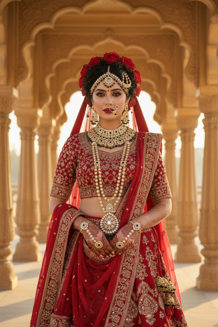 9 Parçalı Kundan Set - Tam Gelin