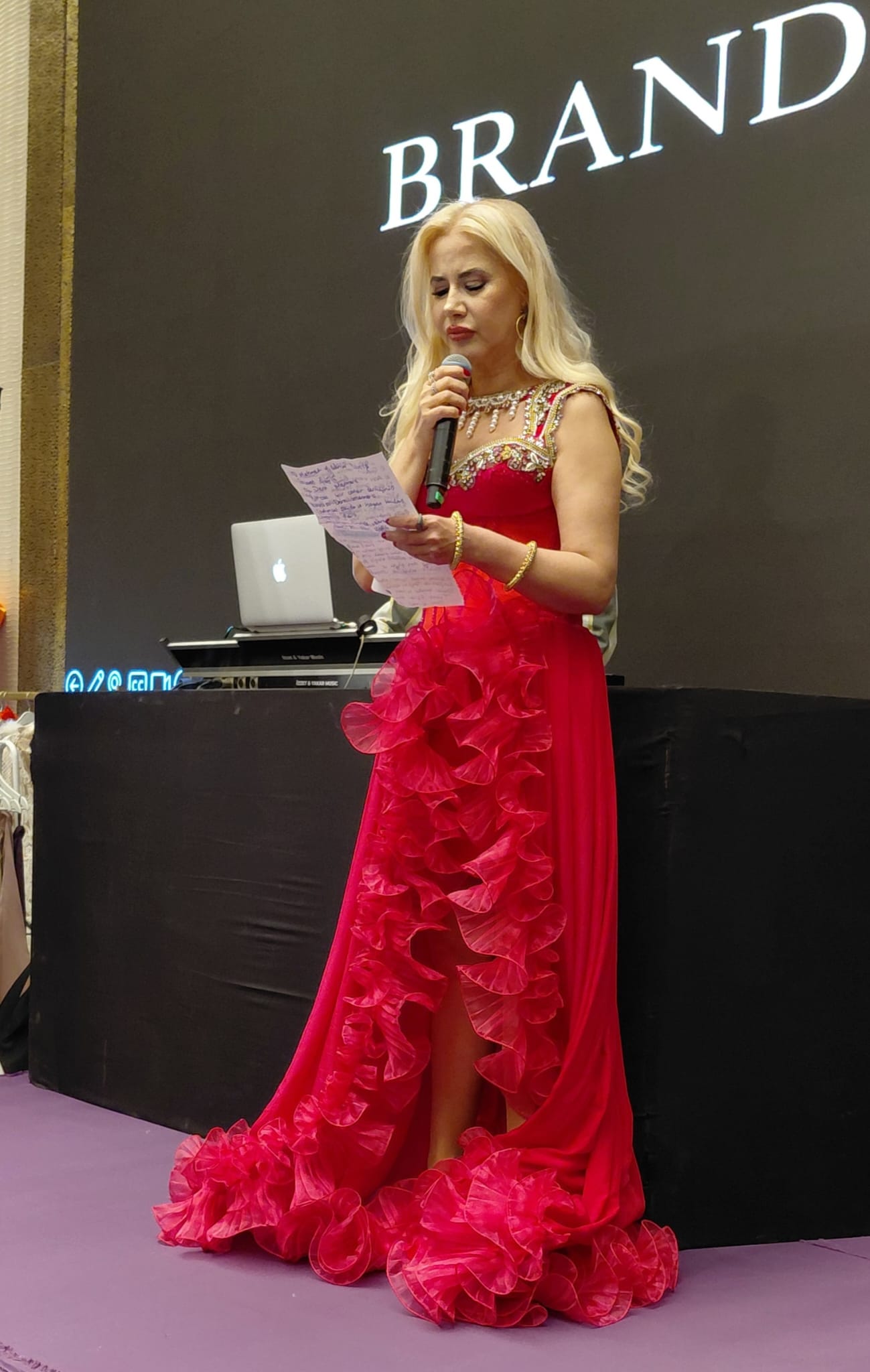 Banu Zorlu's Signature Ruffle Gown by Zuhre Ogretmen Henry