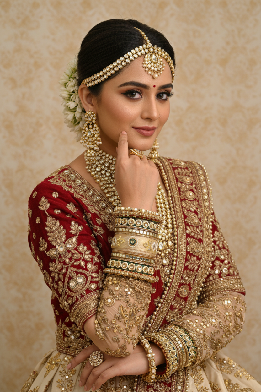 Bridal Bangle Set on Model