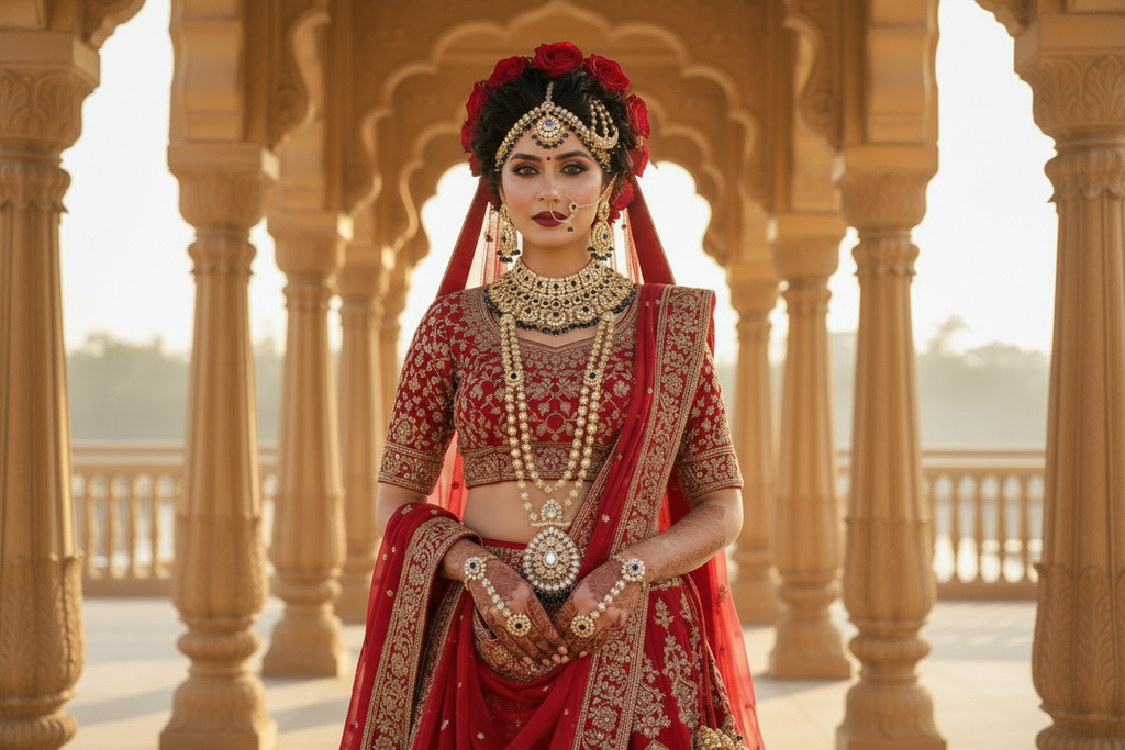 Kundan Set Lacivert Taşlı - Tam Gelin
