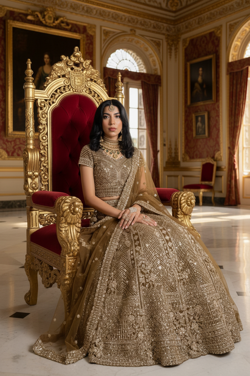Beste Korkmaz Edition: Kraliyet Bronz Miras Lehenga
